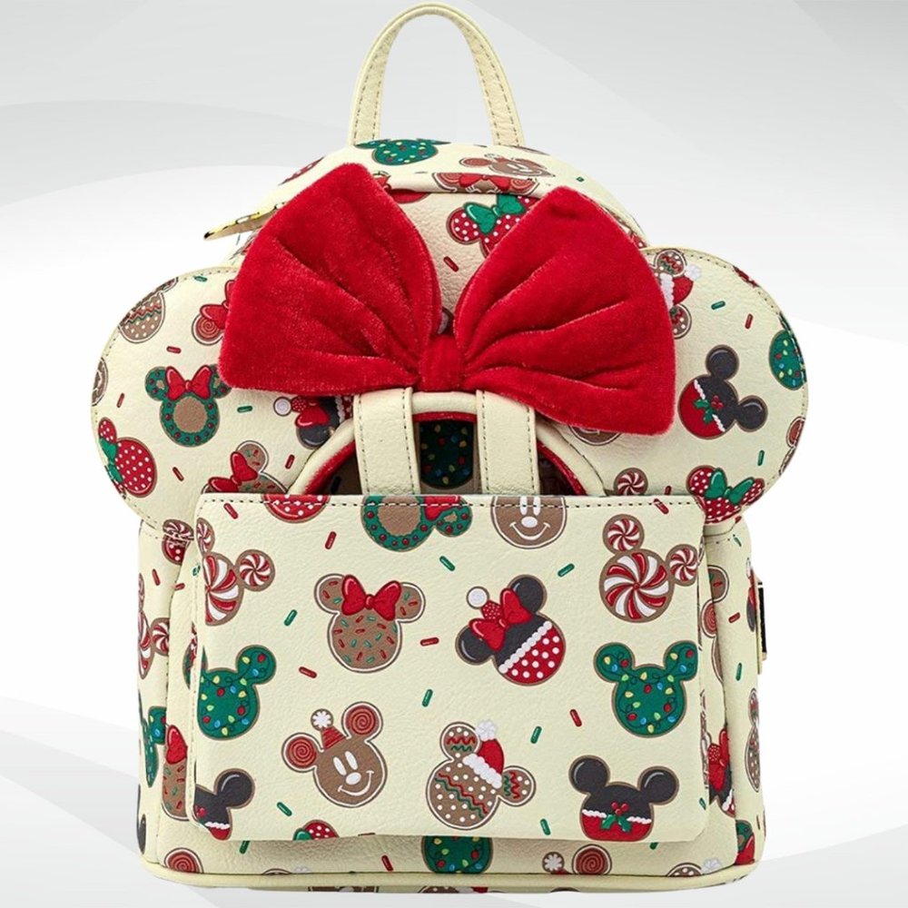 Loungefly Disney Christmas Mickey & Minnie CookieBackpack w/Matching Ears
